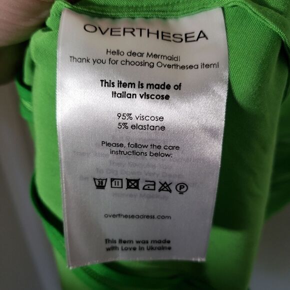 Overthesea Andromeda Green Satin Cut Out Cocktail Mermaid Fairy 90s Dress Size S - Picture 10 of 15